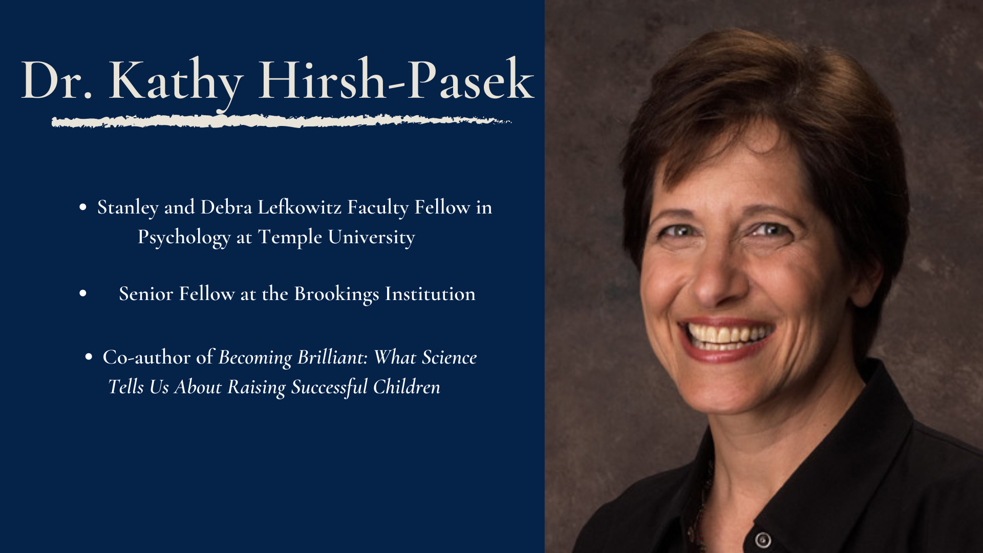 Kathy Hirsh-Pasek Bio Slide